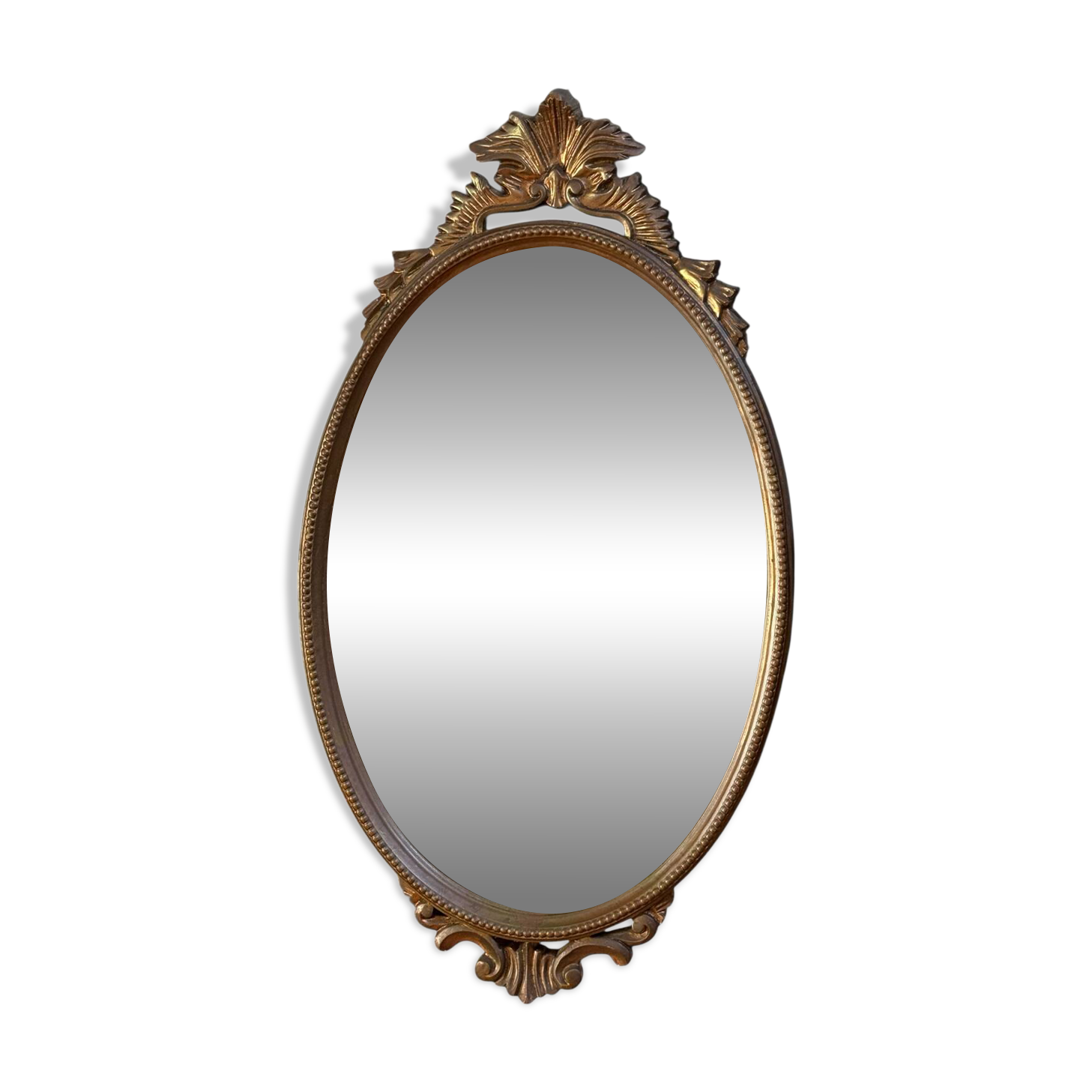 Golden wooden mirror from the 1950s France