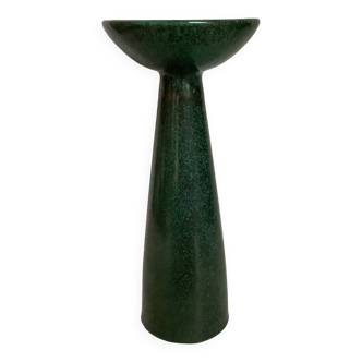 Large Scandinavian green ceramic candle holder