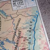 Vintage school map of France, Northern and Eastern Regions