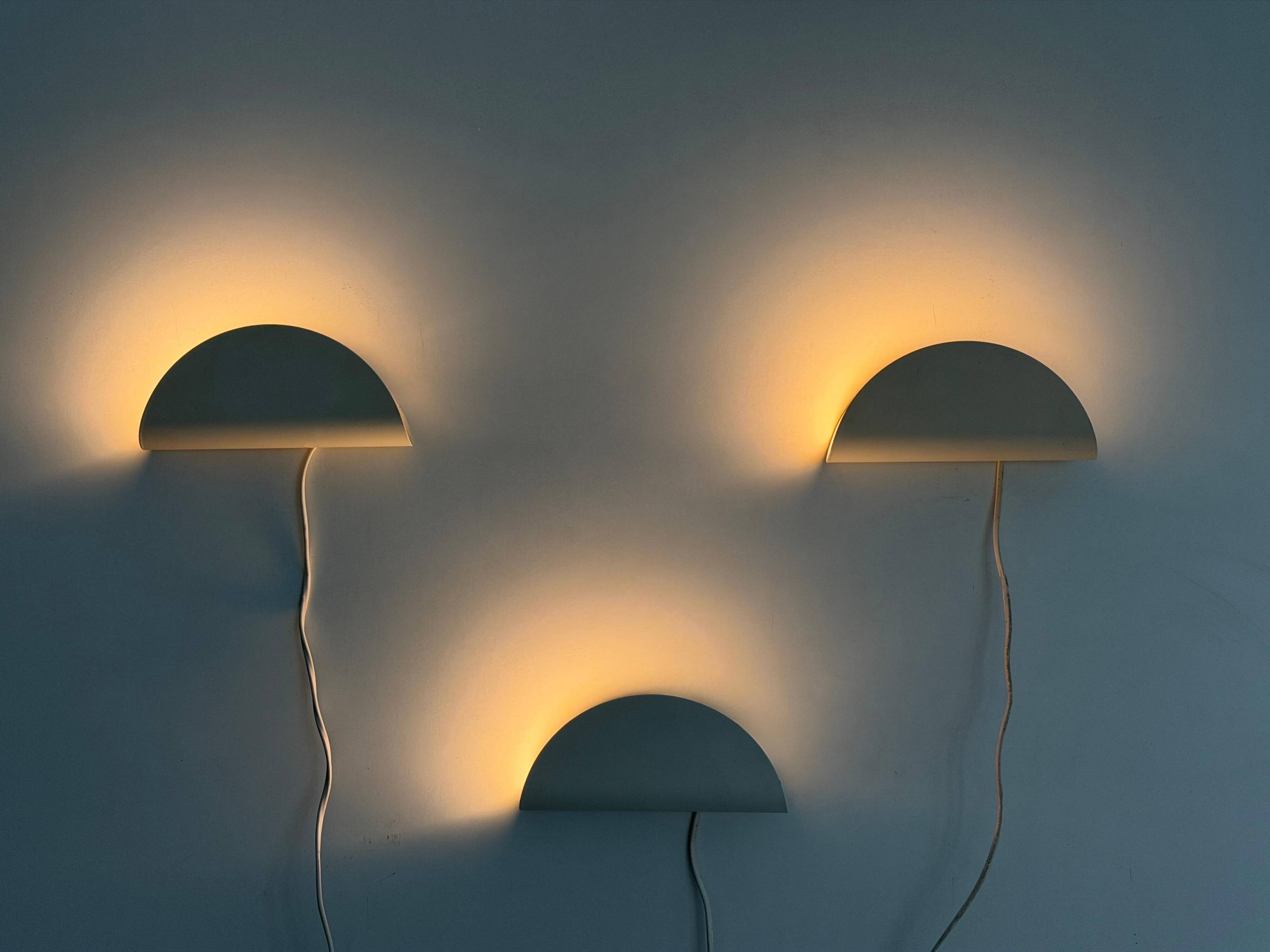Set of three cream metal wall lights by Nordlux, 1980s, Sweden.