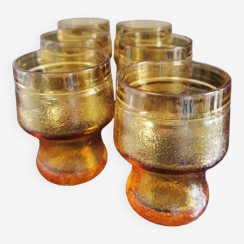 6 amber glasses dlg Biot 80s