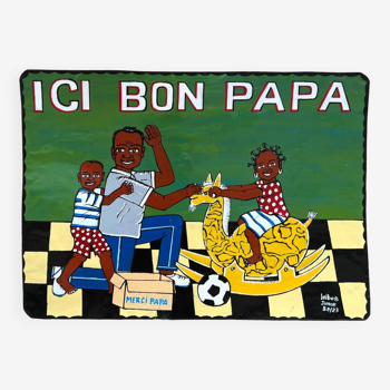 Painted plaque “Bon papa” (Burkina Faso)