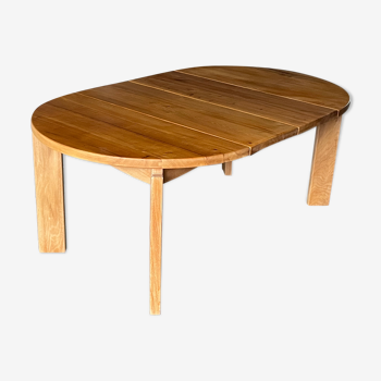 Table de salle à manger en orme massif de la Maison Regain, 1960s