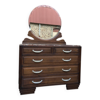 Commode Coiffeuse Art Déco Parisienne Mid-century vintage 1950