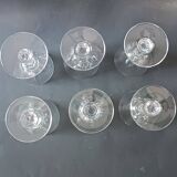 6 crystal stem glasses Cerdagne service Saint Louis vintage