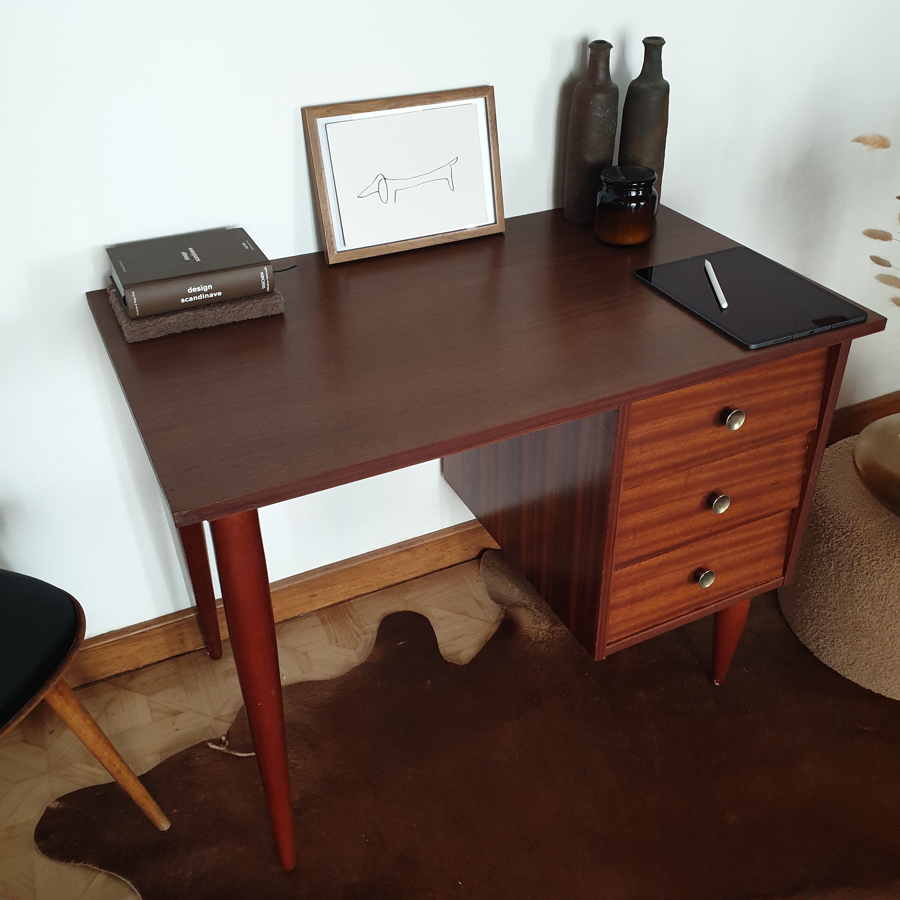 Vintage teak desk 60s