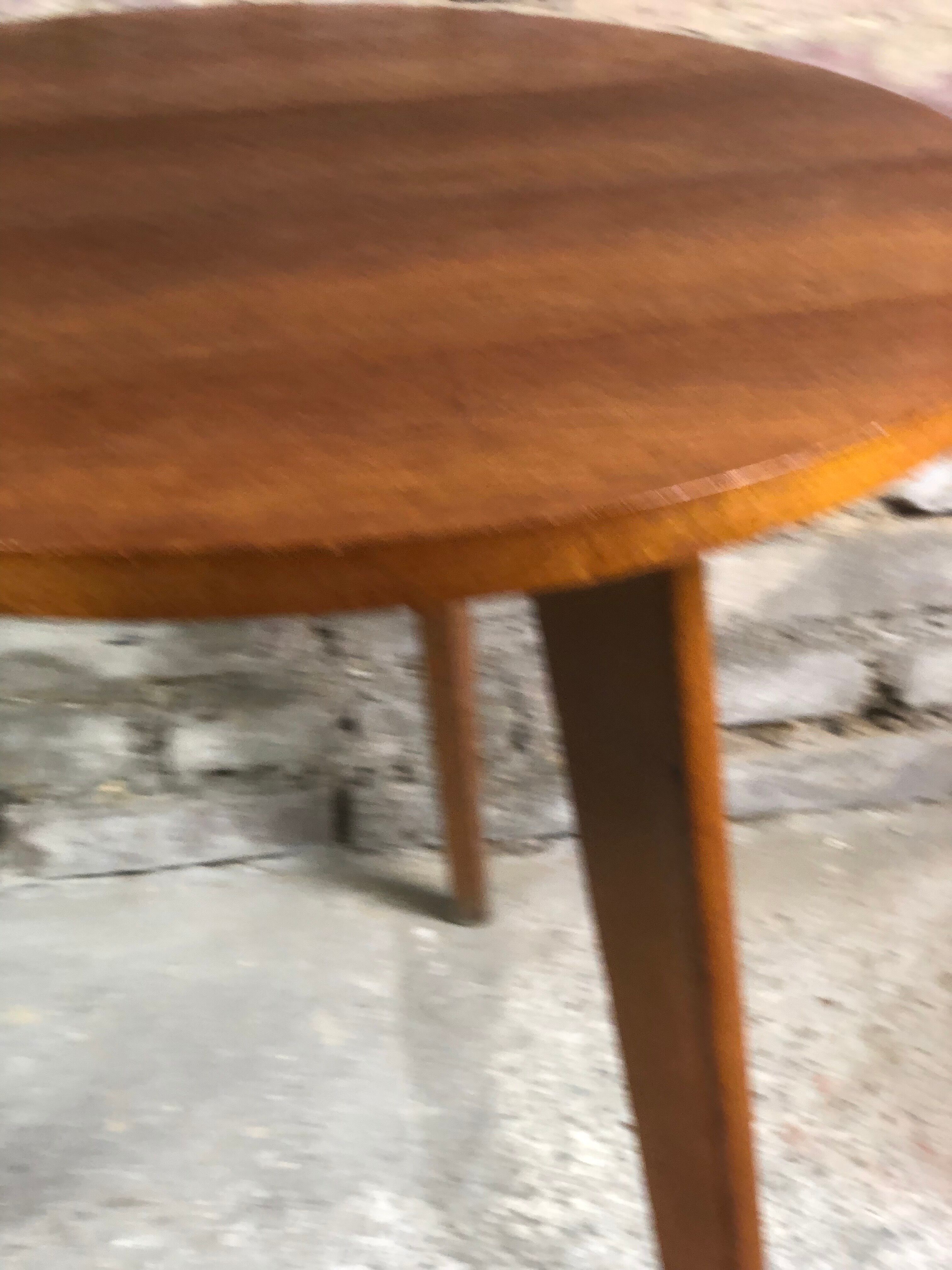 Vintage pedestal table in beech veneer 50'S