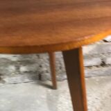 Vintage pedestal table in beech veneer 50'S
