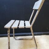 6 vintage garden chairs made of wood and metal