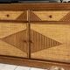 Buffet, vintage wicker commode in Riviera style, 1970s.