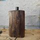 Brutalist table lamp in solid oak