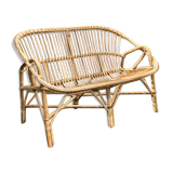 Old vintage sofa / rattan bench