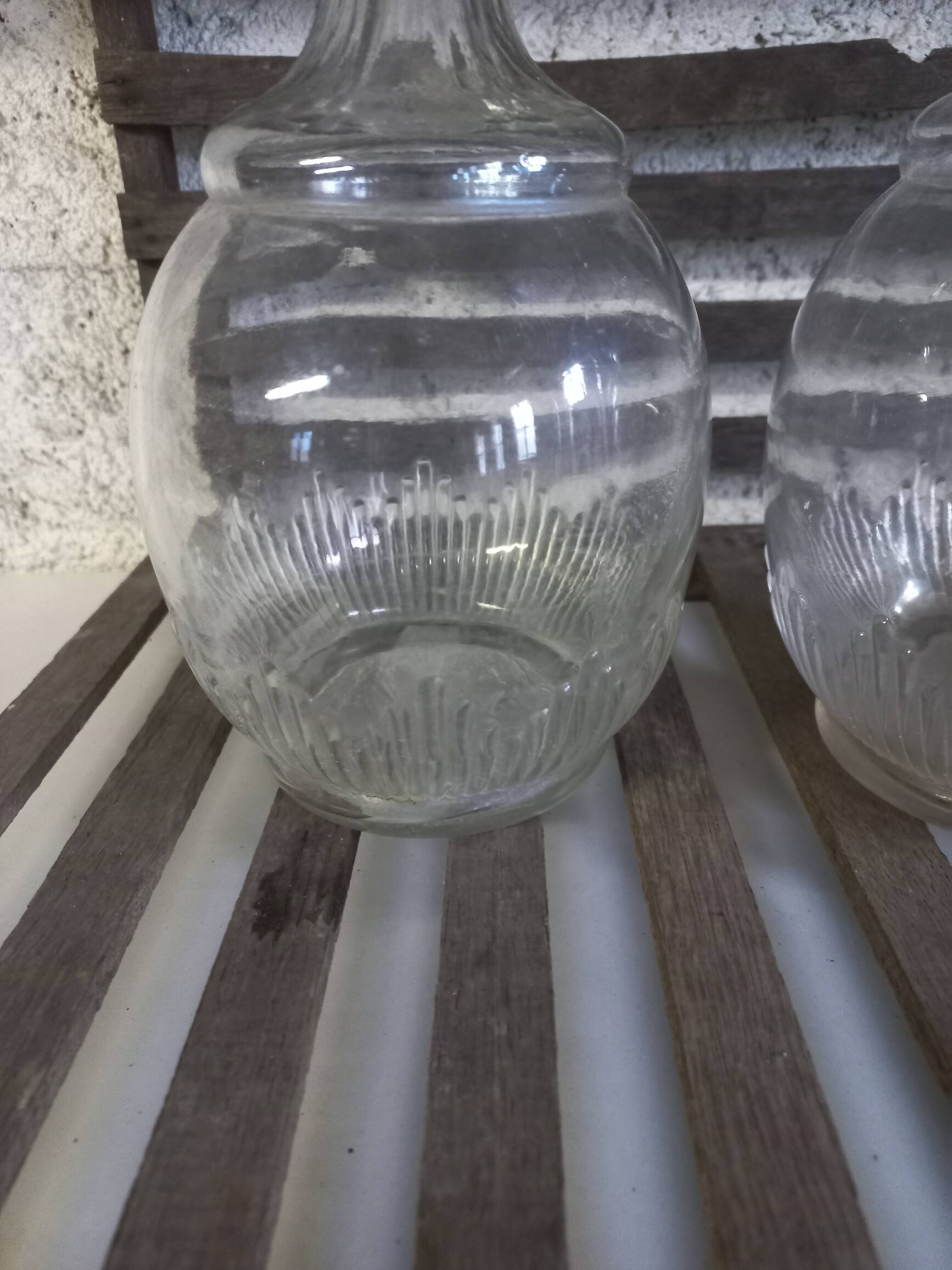 Art Deco style glass carafes