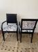 Black wooden armchair with golden leaves