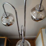 Lampadaire vintage 3 globes argentes