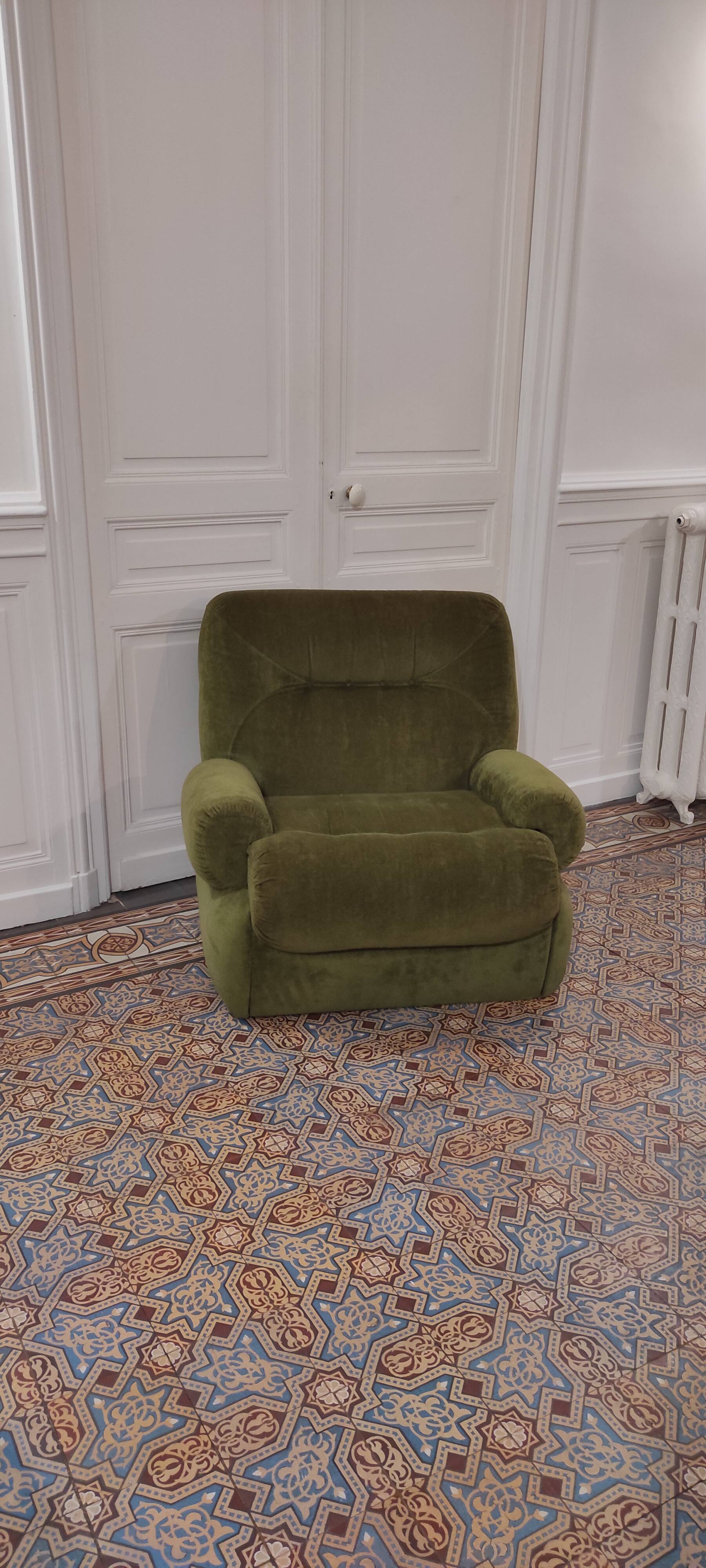 Fauteuil vintage en velours