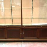 Two-body store window Presentation showcase has sliding doors