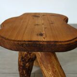 Vintage wooden brutalist stool or plant stand