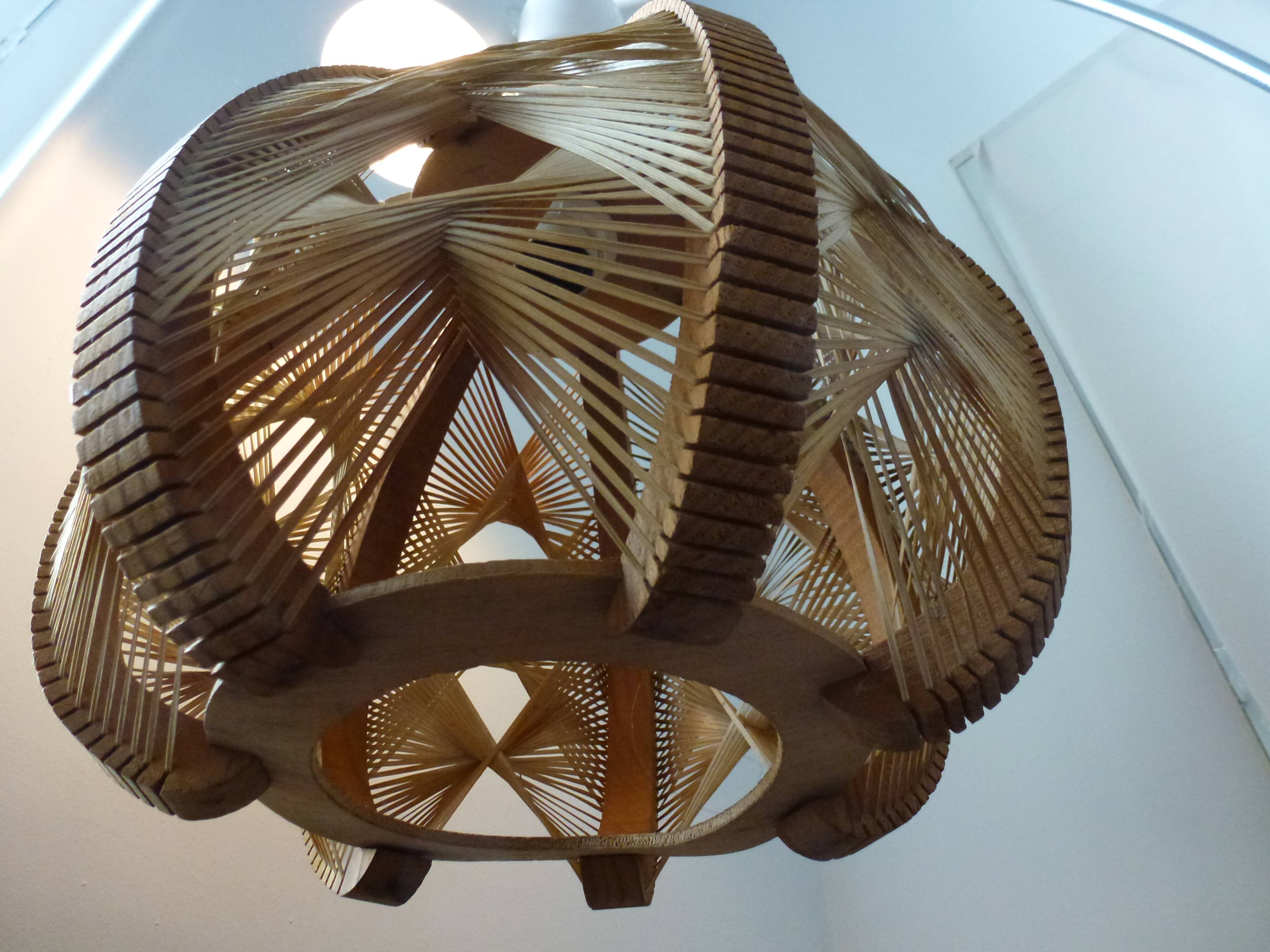 Hanging wood braided yarns Scandinavian design 60-70