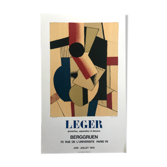 Affiche originale en lithographie d'après Fernand LEGER, Galerie Berggruen I, 1979