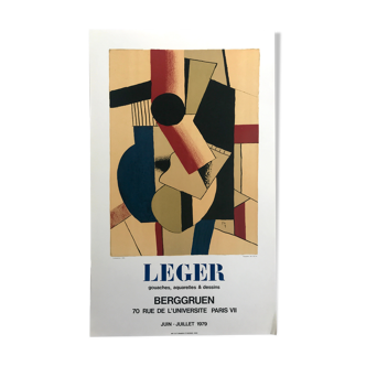 Original poster in lithograph after Fernand LEGER, Galerie Berggruen I, 1979