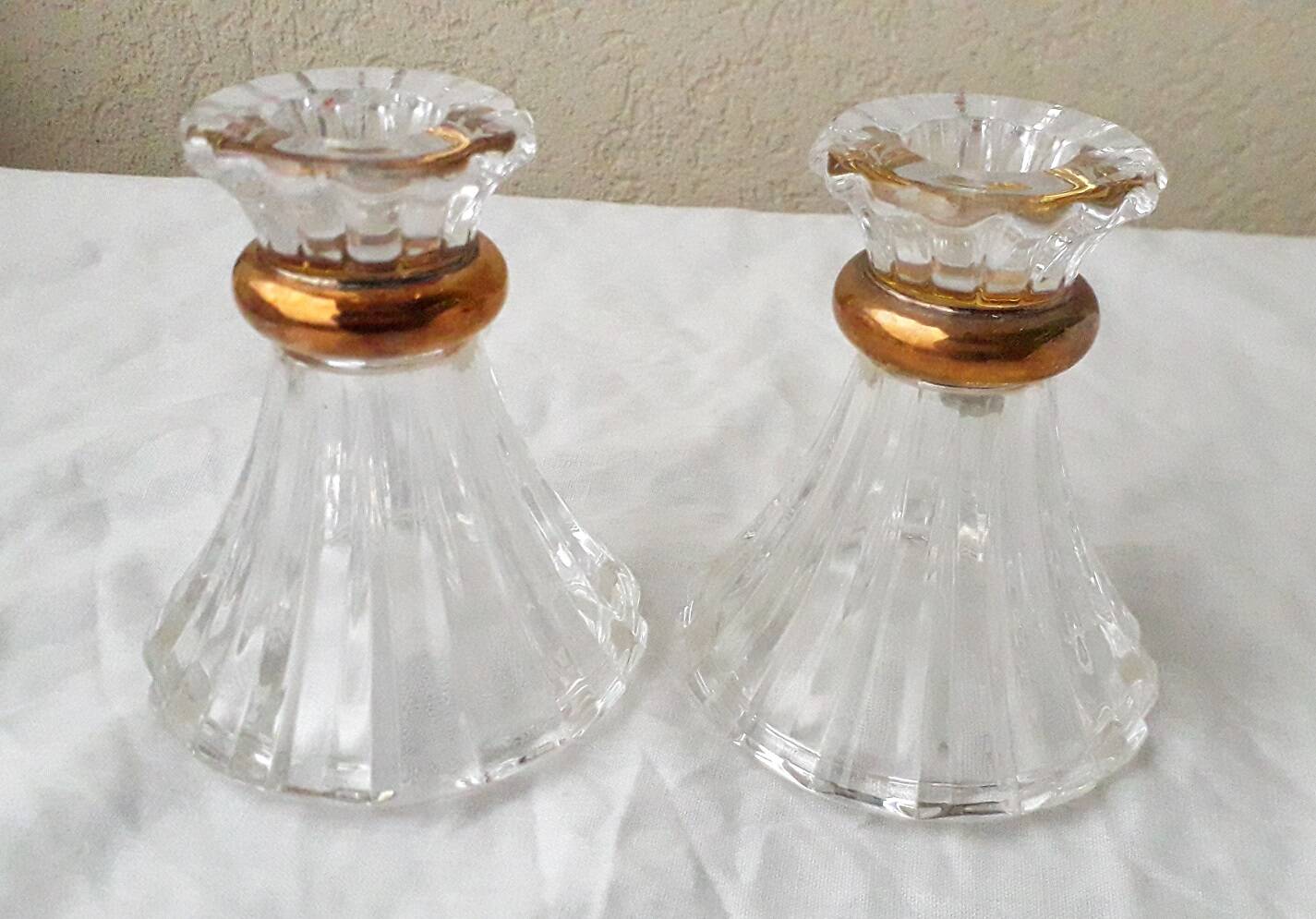 Pair of crystal candlesticks