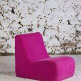 Pink wool armchair, 1970