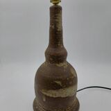 Vintage chamotte earthenware lamp unsigned