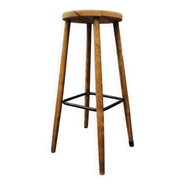 Vintage wooden and metal bar stool – simple and authentic design