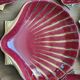 Proceram Aubagne service in red and gilded ceramic shell St Jacques 1950