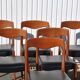 Lot of 6 scandinavian chairs in teak and skai 60