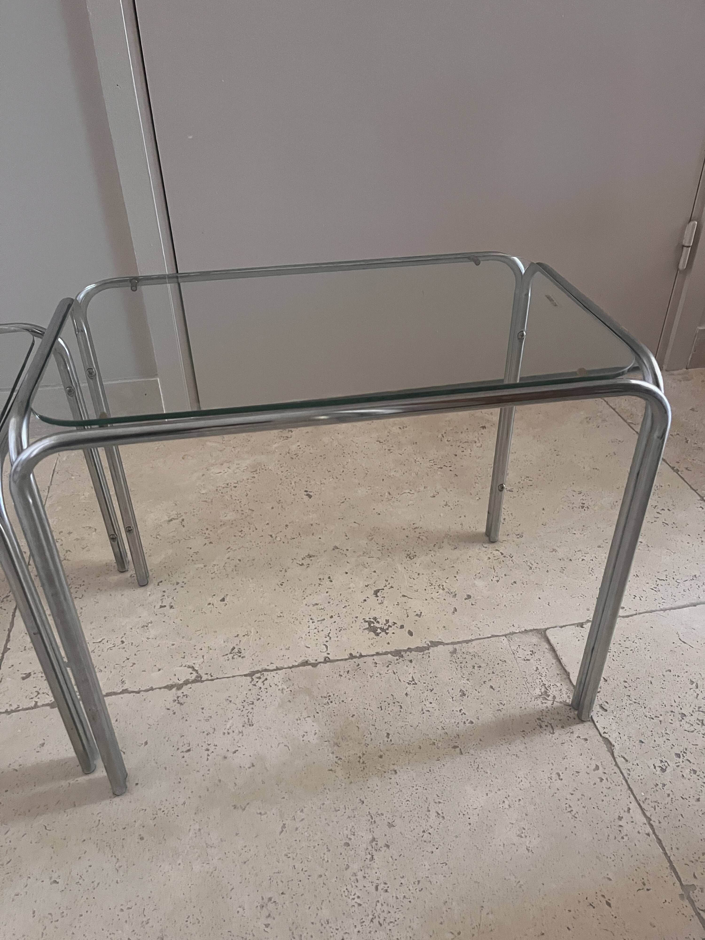 chrome nesting tables from the 1970s