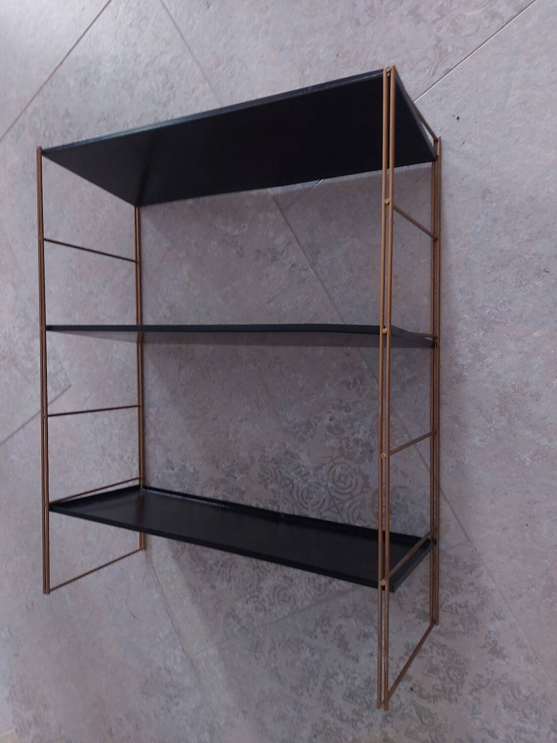 Vintage string metal shelves