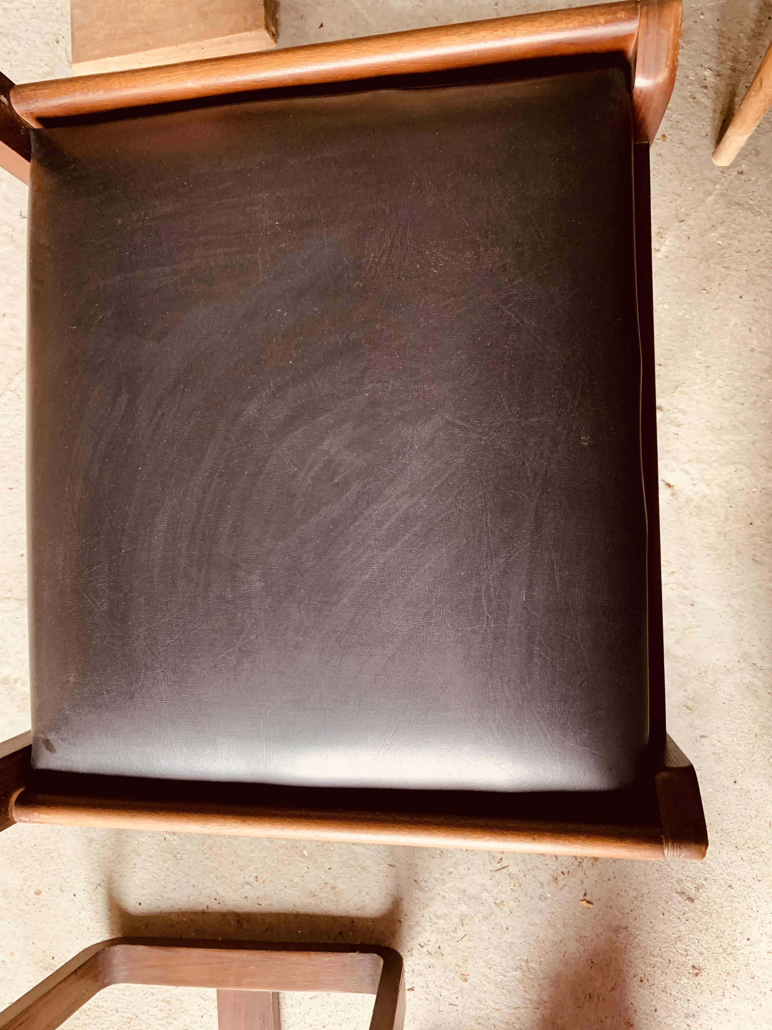 6 black chairs by Gunther Hoffstead for Uniflex - 1960's