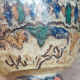 Antique painted glazed earthenware jar FEZ Morocco 19th century