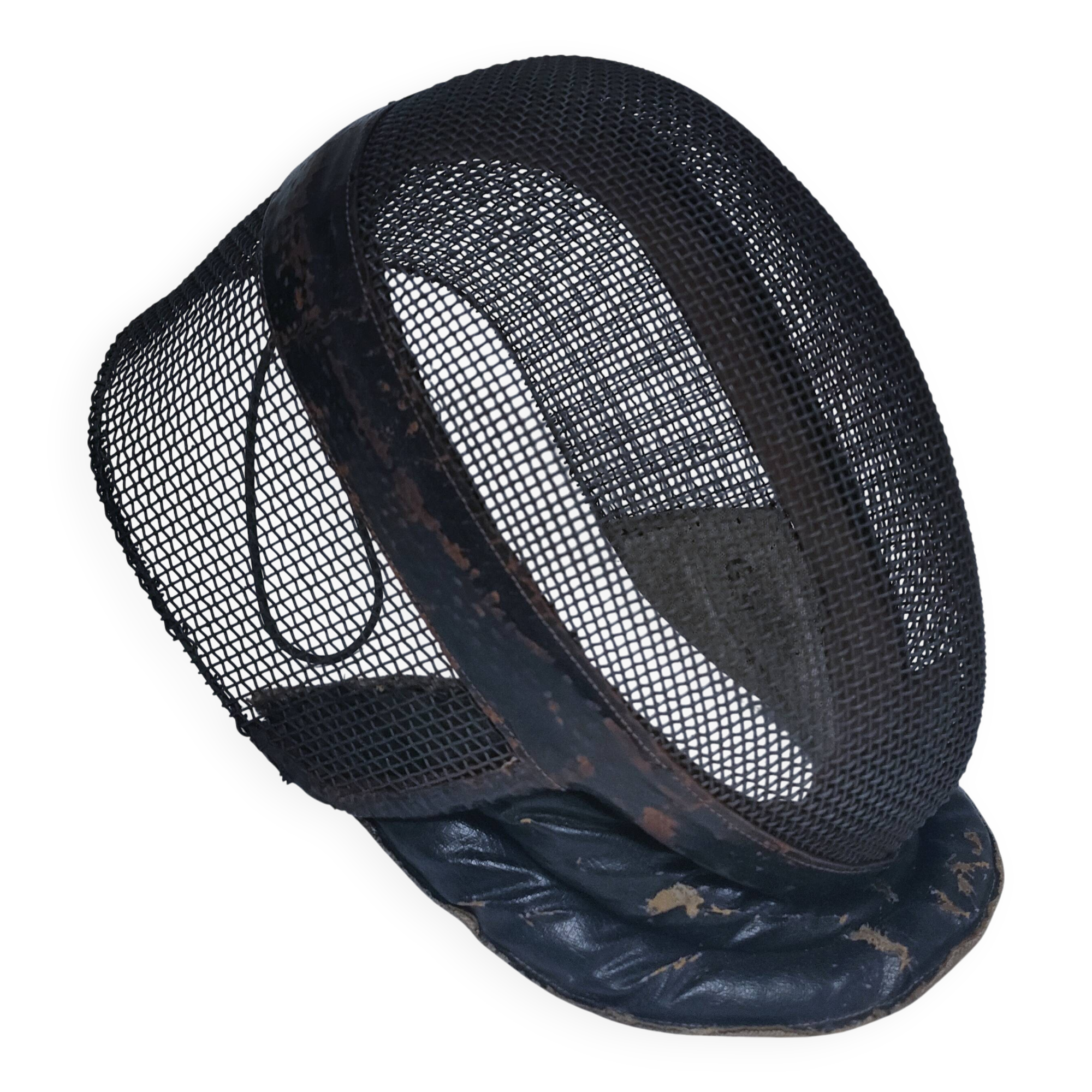metal and leather fencing mask, early 20th century