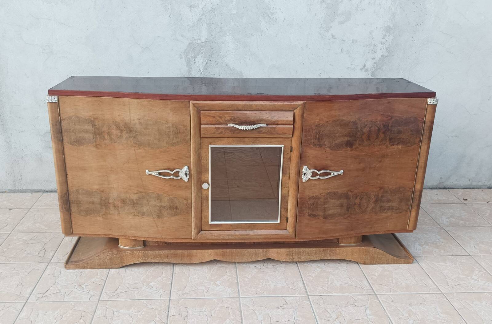 Art Deco walnut burl enfilade