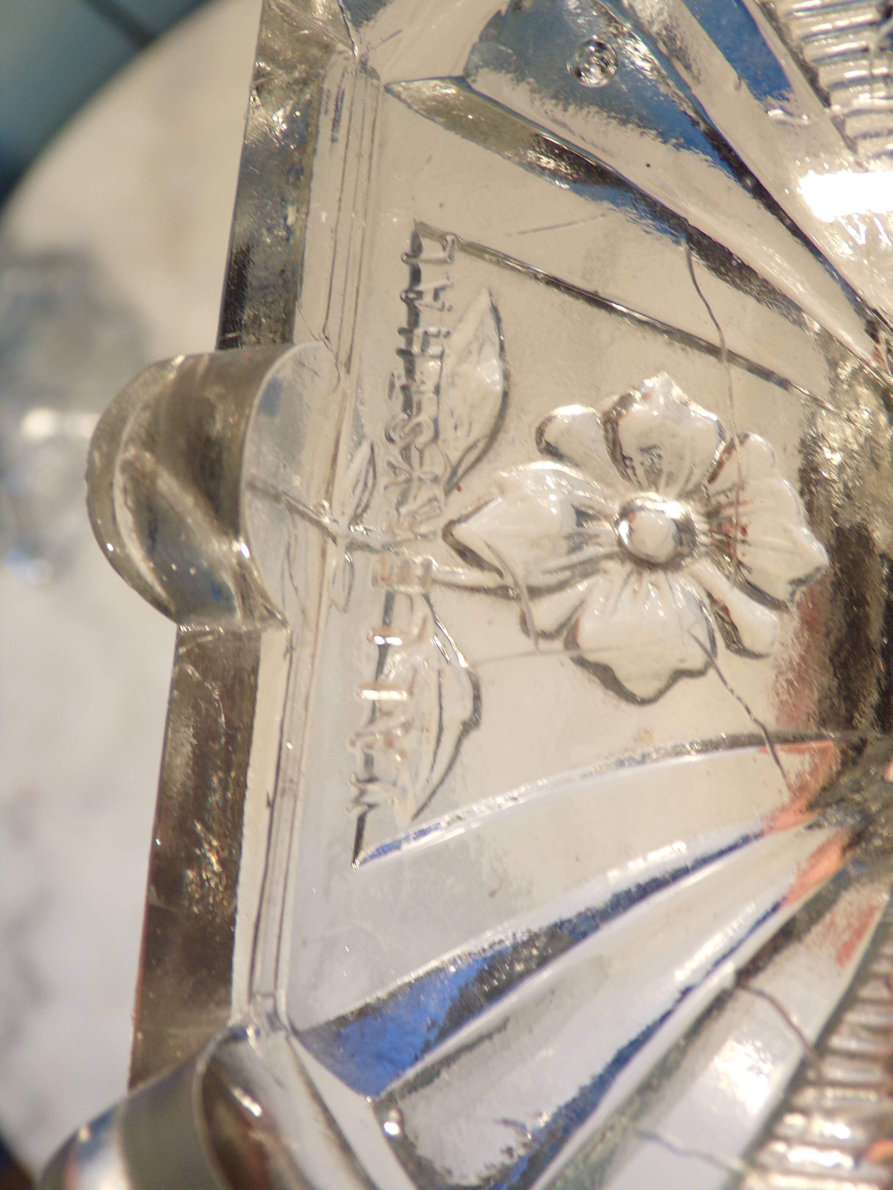 Pair of Vallerysthal glass candlesticks, 1930