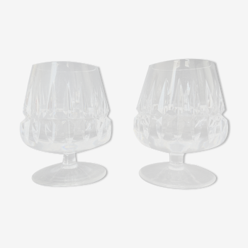 Two crystal alcohol glasses
