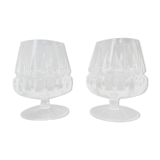 Deux verres à alcool en cristal