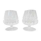 Deux verres à alcool en cristal