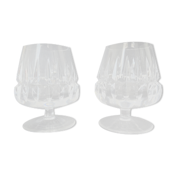 Deux verres à alcool en cristal