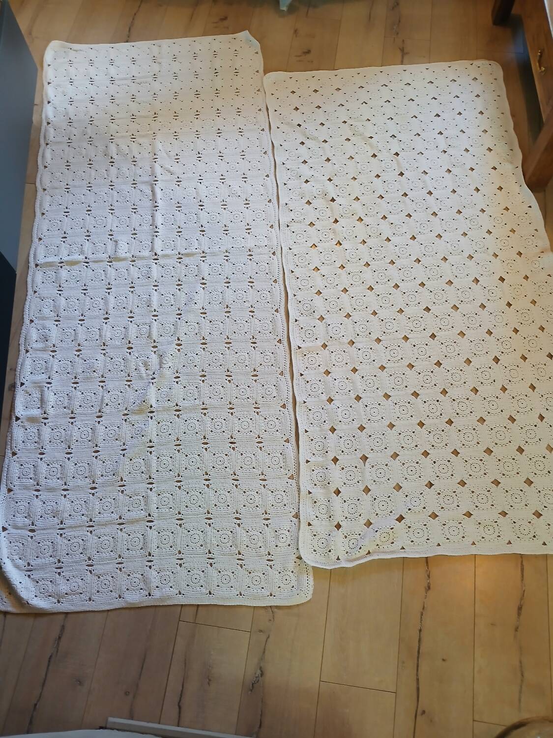 2 antique handmade crochet bedspreads