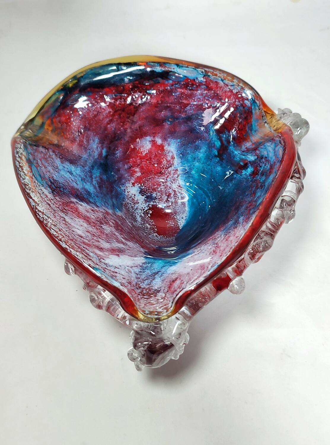 Cenicero de cristal de Murano. Italia, 1980s