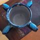 Sylvain Hublet – sculptural ceramic with four handles, blue glazing,