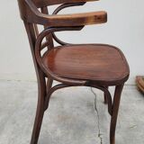 Office chair signed Baumann bistro style curved wood - 1930s