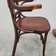 Office chair signed Baumann bistro style curved wood - 1930s