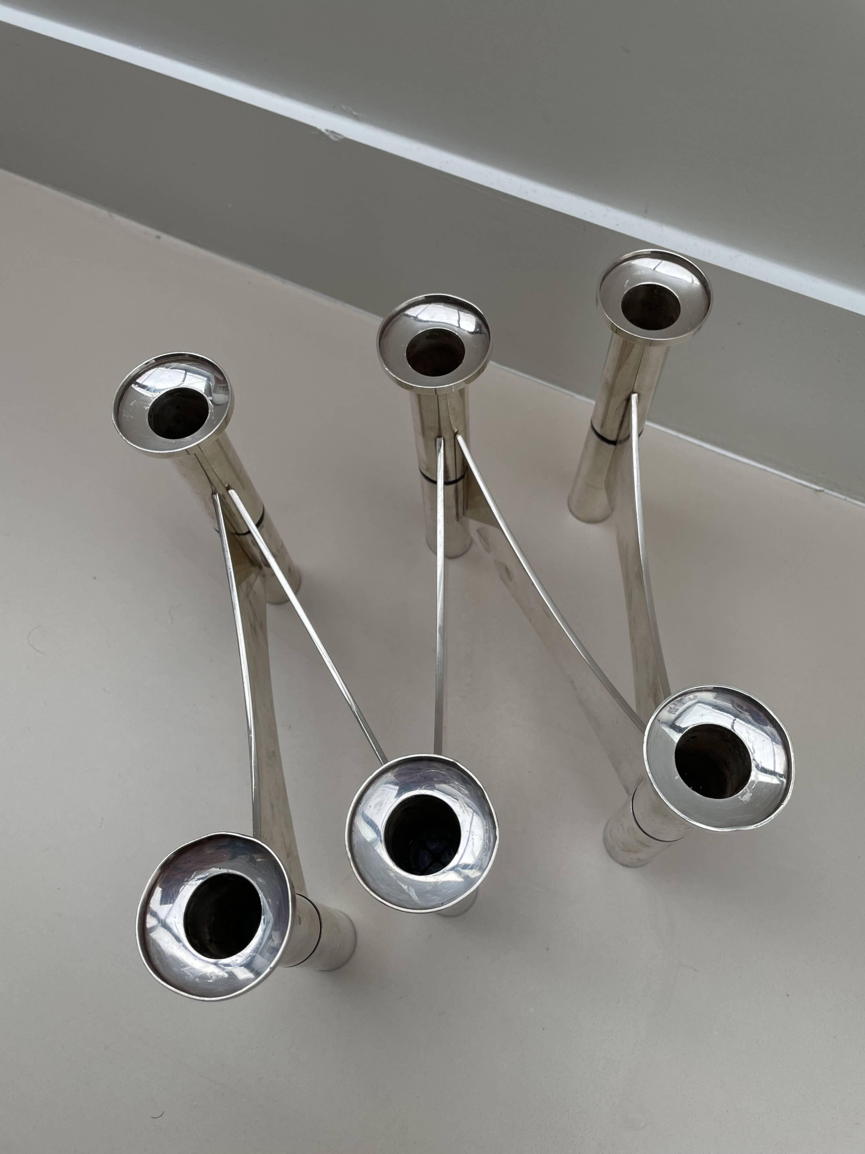 Candle Holder in Silver Metal