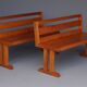 Pair of vintage scandinavian pine benches, 1970s