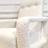 Fauteuil vintage en laine bouclée
